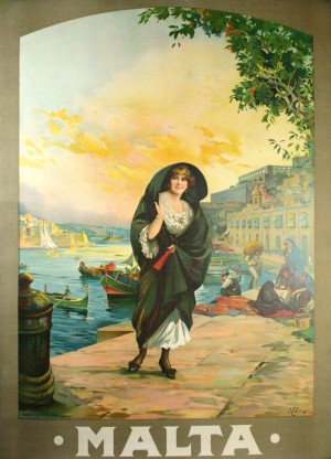 Original travel poster for Malta in 1900